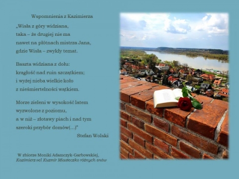 Slajd z prezentacji Literacki spacer po Kazimierzu Dolnym, opisujący basztę. 