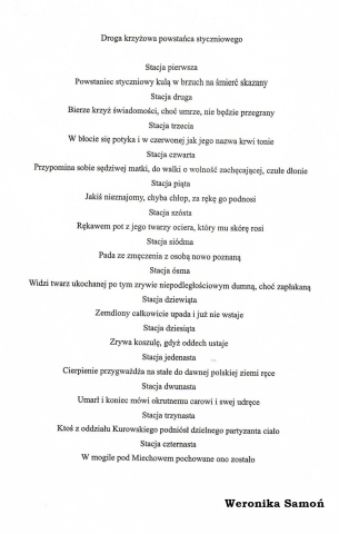 Zdjęcie prezentuje nagrodzone wiersze w powiatowym konkursie literackim „Kiedy myślę Ojczyzna… Na zawsze w sercu mym”.