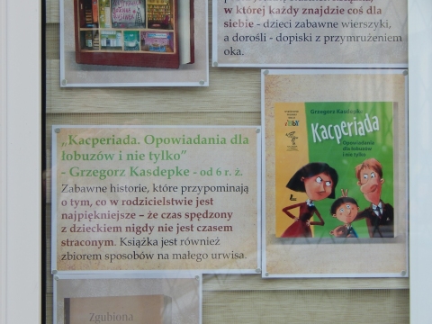 Wystawa na oknach Powiatowej Biblioteki Publicznej w Puławach pt. „Złota dwudziestka książek”. Wystawa prezentuje najpopularniejsze książki dla dzieci, skan okładki plus krótki opis. 