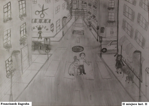 Zdjęcie prezentuje zwycięskie prace w powiatowy konkurs plastyczny „Z życzliwością na co dzień”.